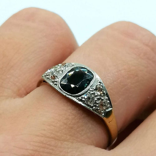 Bague Bague Art Déco Saphir Diamants 58 Facettes 2686