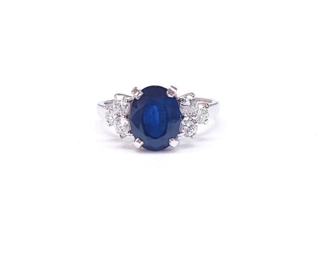 Bague 54 Bague saphir et or blanc 58 Facettes Bag.Epl.Sap.FA24