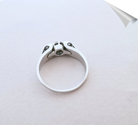Bague 55 Bague ancienne diamants platine et or gris 58 Facettes AA 1546