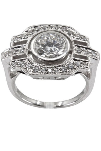 Bague BAGUE DIAMANTS STYLE ART-DÉCO 58 Facettes 038721