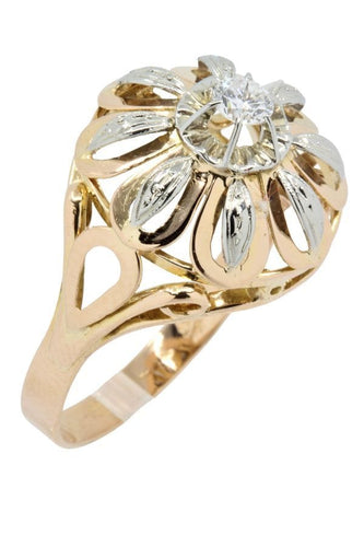 Bague SOLITAIRE DIAMANT ANNÉES 50' 58 Facettes 041011