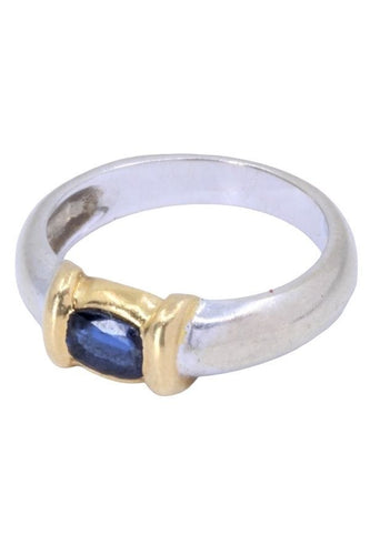 Bague 52 BAGUE MODERNE 2 ORS SAPHIR 58 Facettes 067431