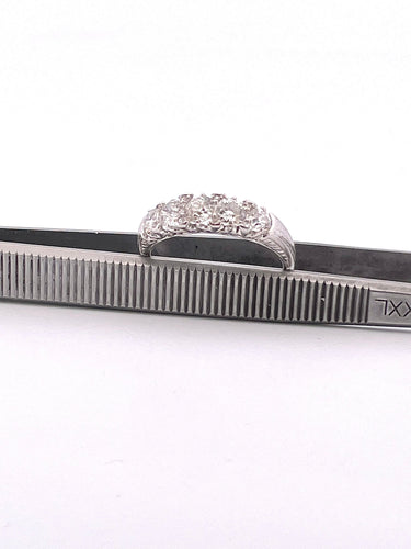 Bague Alliance ancienne en Or blanc & diamants 58 Facettes