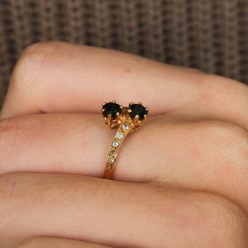 Bague 51 Bague Toi & Moi saphir diamants 58 Facettes
