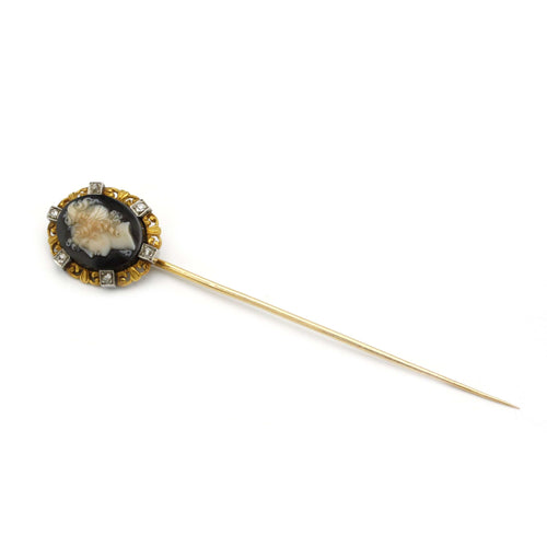 Accessoire Epingle à Cravate - Or, Platine, Camée et Diamants 58 Facettes 230361R