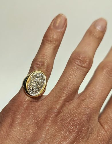 Bague 46 Bague chevalière pavée de diamants 58 Facettes