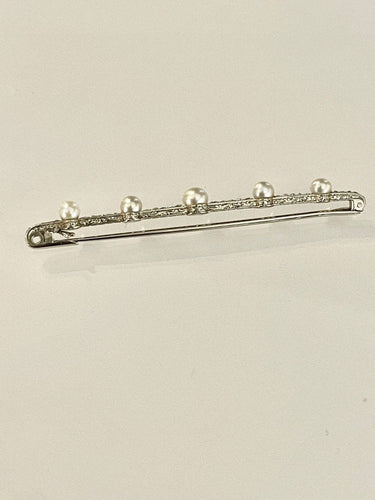 Broche Broche Barrette Platine Diamants Perles Fines 58 Facettes 1068846