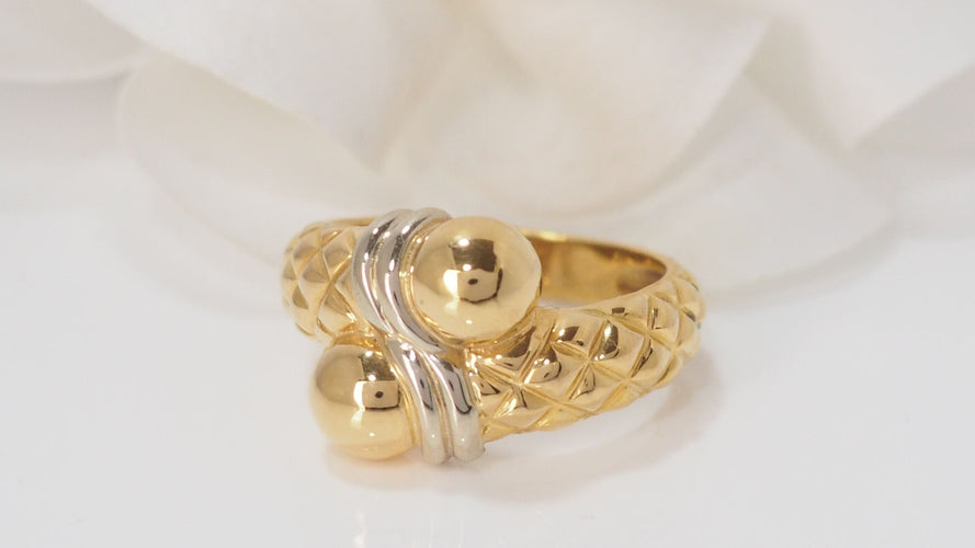 Bague 53 Bague Toi & Moi en Or Jaune & Blanc 58 Facettes 13665