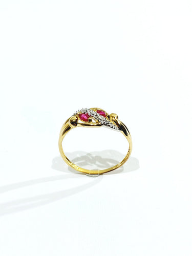 Bague 58.5 Bague or diamants Rubis 58 Facettes