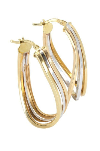 Boucles d'oreilles CRÉOLES MODERNES 3 ORS 58 Facettes 038801