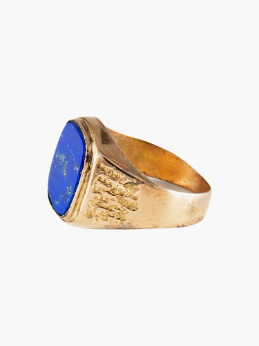 Bague Bague Chevalière Or Jaune Lapis-Lazuli 58 Facettes