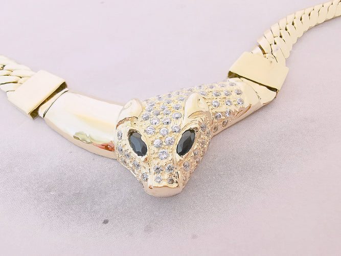 Collier Collier tête de félin Or Jaune 58 Facettes AA 1472