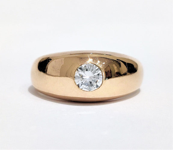 Bague 56 Bague jonc anglais or jaune diamant 58 Facettes 1-904/1