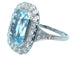 Bague Bague Belle Époque platine, aigue-marine et diamants 58 Facettes