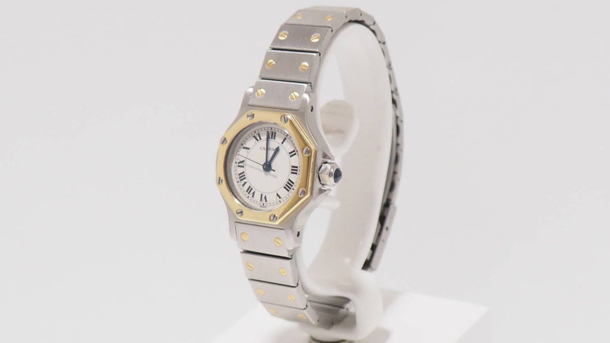 Montre Montre Cartier Santos octogonale or jaune et acier 58 Facettes 31196