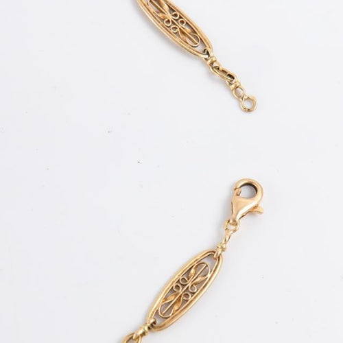 Collier Sautoir Art Nouveau en Or Filigrané 58 Facettes