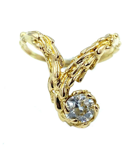 Bague GILBERT ALBERT. Bague or jaune et diamant 58 Facettes