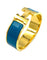 Bracelet HERMÈS. Bracelet métal doré et émail 58 Facettes