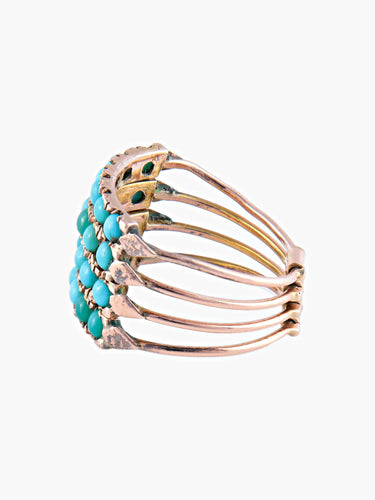 Bague 52 Bague de Harem Or Turquoises 58 Facettes