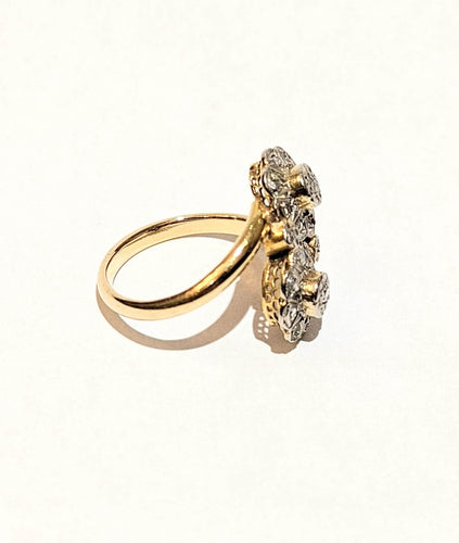 Bague Bague fleurs toi & moi Art Nouveau 58 Facettes