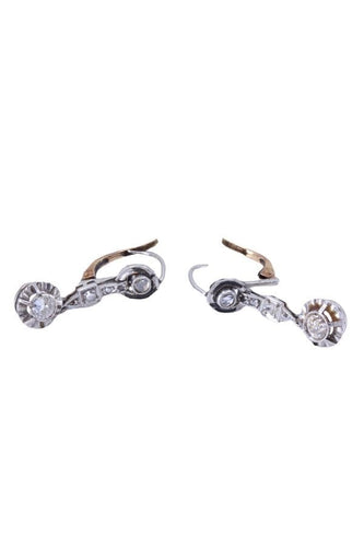 Boucles d'oreilles DORMEUSES ART-DÉCO DIAMANTS 58 Facettes 067991