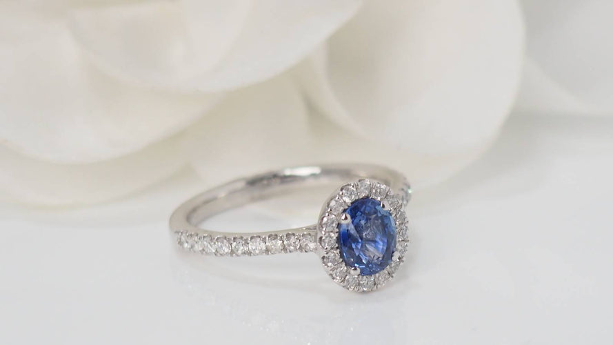 Bague 51 Bague, saphir ceylan, diamants 58 Facettes 32076