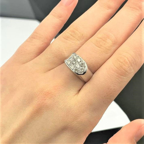 Bague Chevalière Or Blanc Diamant 58 Facettes 20400000506