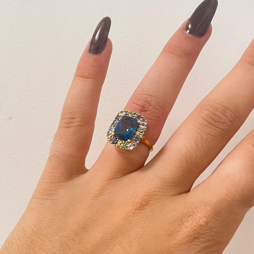 Bague 53 Bague Emotion Isabelle LANGLOIS Topaze 58 Facettes