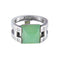 Bague Bague Hermès Argent Pierre verte 58 Facettes