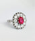 Bague 54 Bague marguerite or blanc rubis entourage diamants 58 Facettes 1-804/4
