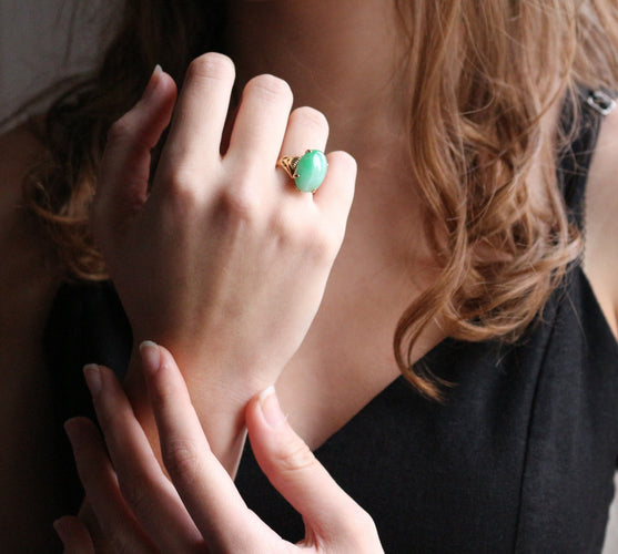 Bague Bague cabochon de jade 58 Facettes 432