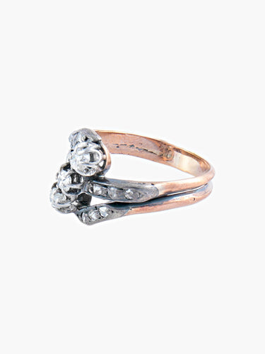 Bague BAGUE STYLE NAPOLEON III OR ROSE ET DIAMANTS 58 Facettes