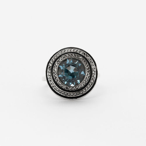 Bague 52 Bague Art Déco Email Marcassites Argent 58 Facettes