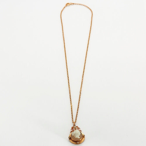 Collier Collier pendentif Or Camée Agate et Perles 58 Facettes