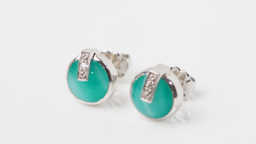 Boucles d'oreilles CLOZEAU - Boucles d'oreilles Or Résine bleu 58 Facettes clozeau
