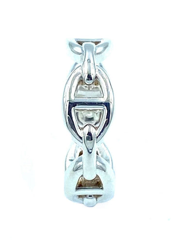 Bague HERMÈS. Bague Chaîne d’ancre déchaînée argent 58 Facettes