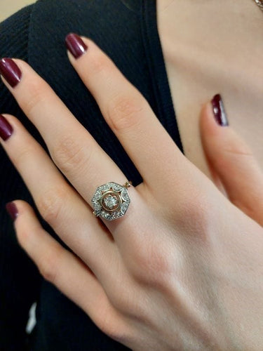 Bague 51 BAGUE DIAMANTS ART-DÉCO 58 Facettes 078071