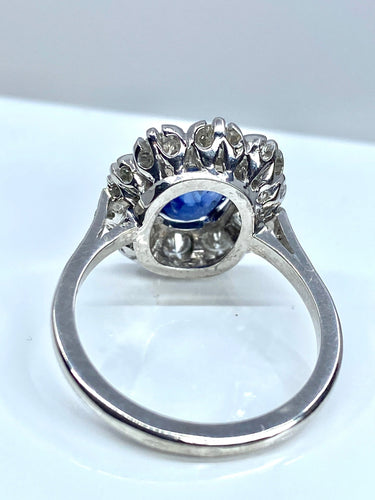 Bague 52 Bague marguerite Saphir Diamants 58 Facettes AB201