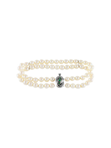Bracelet Bracelet Vintage Perles Emeraude 58 Facettes