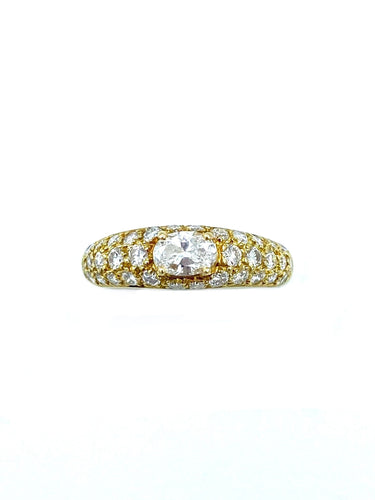 Bague 52 BOUCHERON. Bague vintage or jaune et diamants 58 Facettes