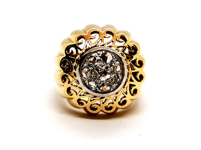 Bague 53 Bague Art déco Or jaune Diamant 58 Facettes 588127CN