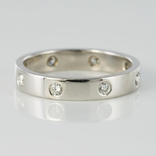 Bague 55 Alliance bandeau diamants 58 Facettes 18-387B