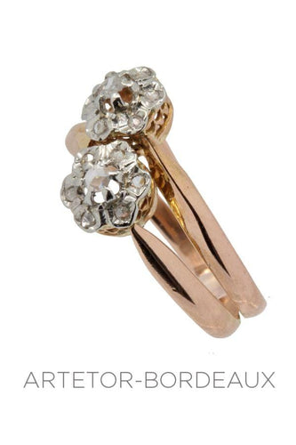 Bague 54 Toi et moi ancien 58 Facettes 34301