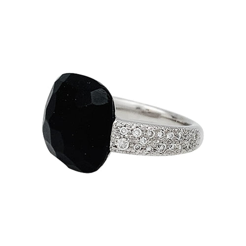 Bague 51 Bague Pomellato "Capri" en or blanc, diamants et jais. 58 Facettes 30411