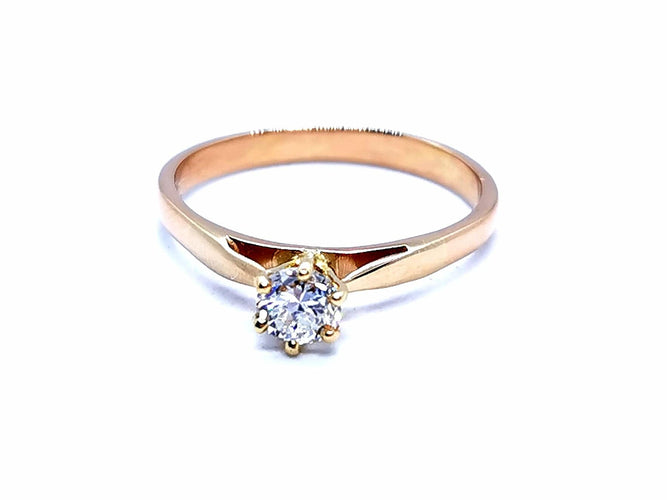Bague 55 Bague Solitaire Or rose Diamant 58 Facettes 1021707CD