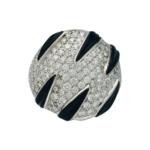 Bague 50 Bague Cartier "Griffes" en or blanc, diamants et onyx. 58 Facettes 25488