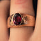 Bague 61 Bague jonc grenat or rose 58 Facettes 20-195-57