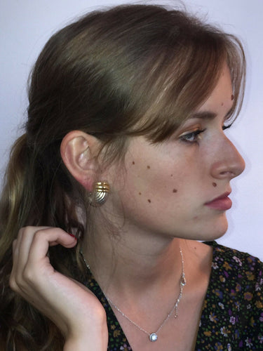 Boucles d'oreilles O.J PERRIN Boucles d'Oreilles godrons Argent et Or 58 Facettes 297