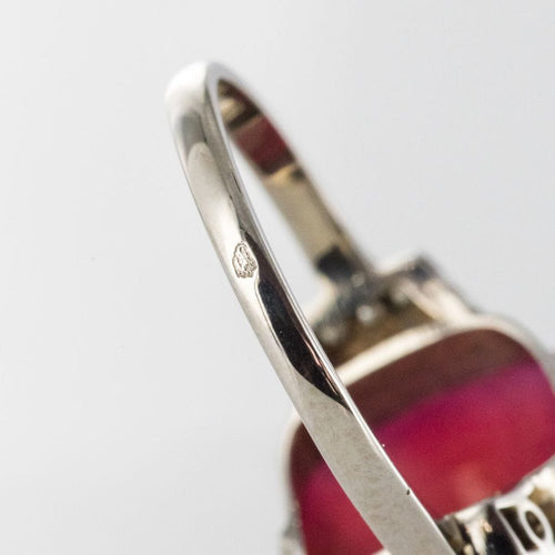 Bague 53 Bague Calcédoine pain de sucre et Diamants 58 Facettes 17-261-53-1