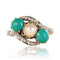 Bague 51 Bague turquoises, perle fine et diamants 58 Facettes 14-092-8206327-51